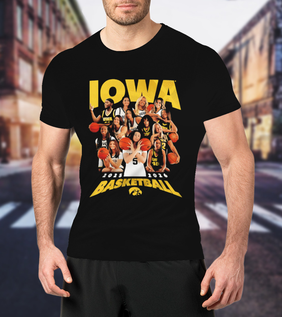 Iowa Women's Basketball Team 2025 2026 Collage T-Shirt