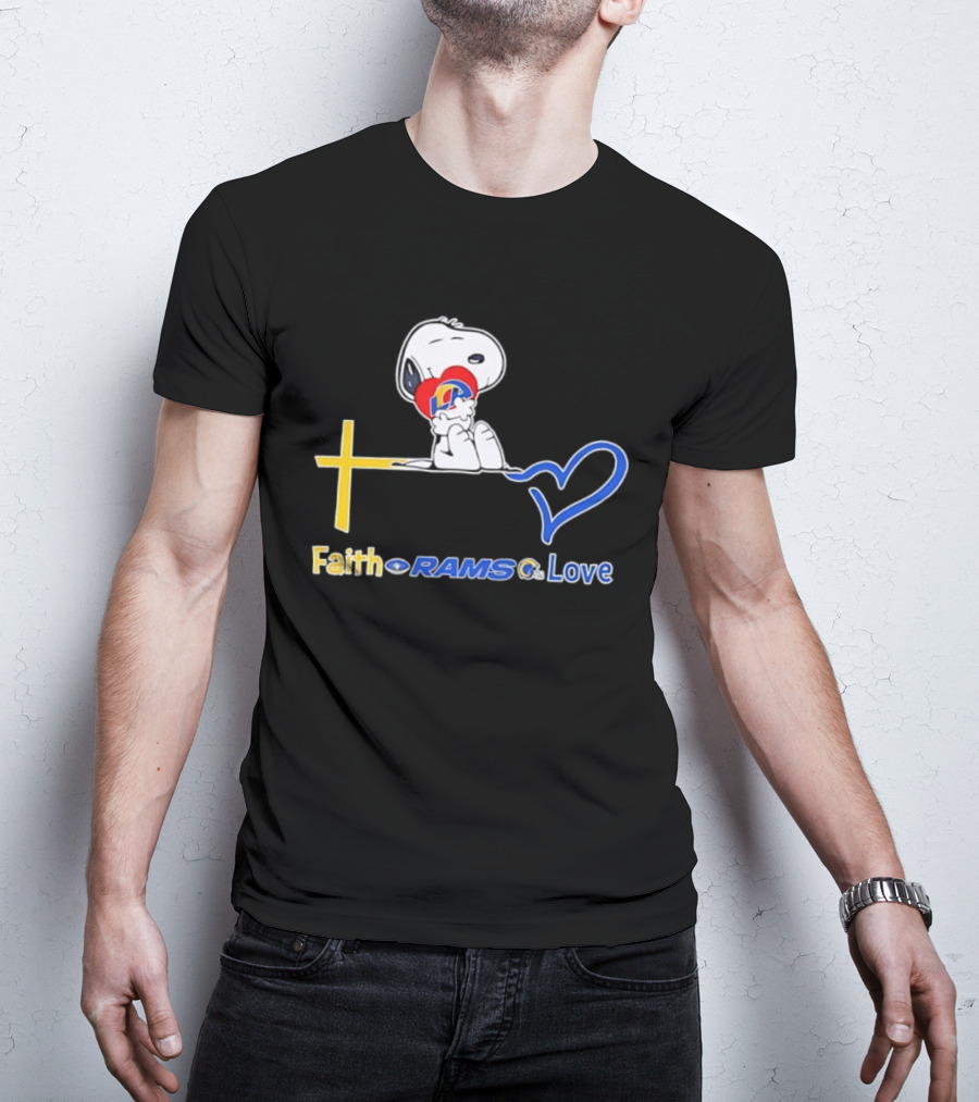 Faith Rams Love Snoopy Peanuts Los Angeles T-Shirt