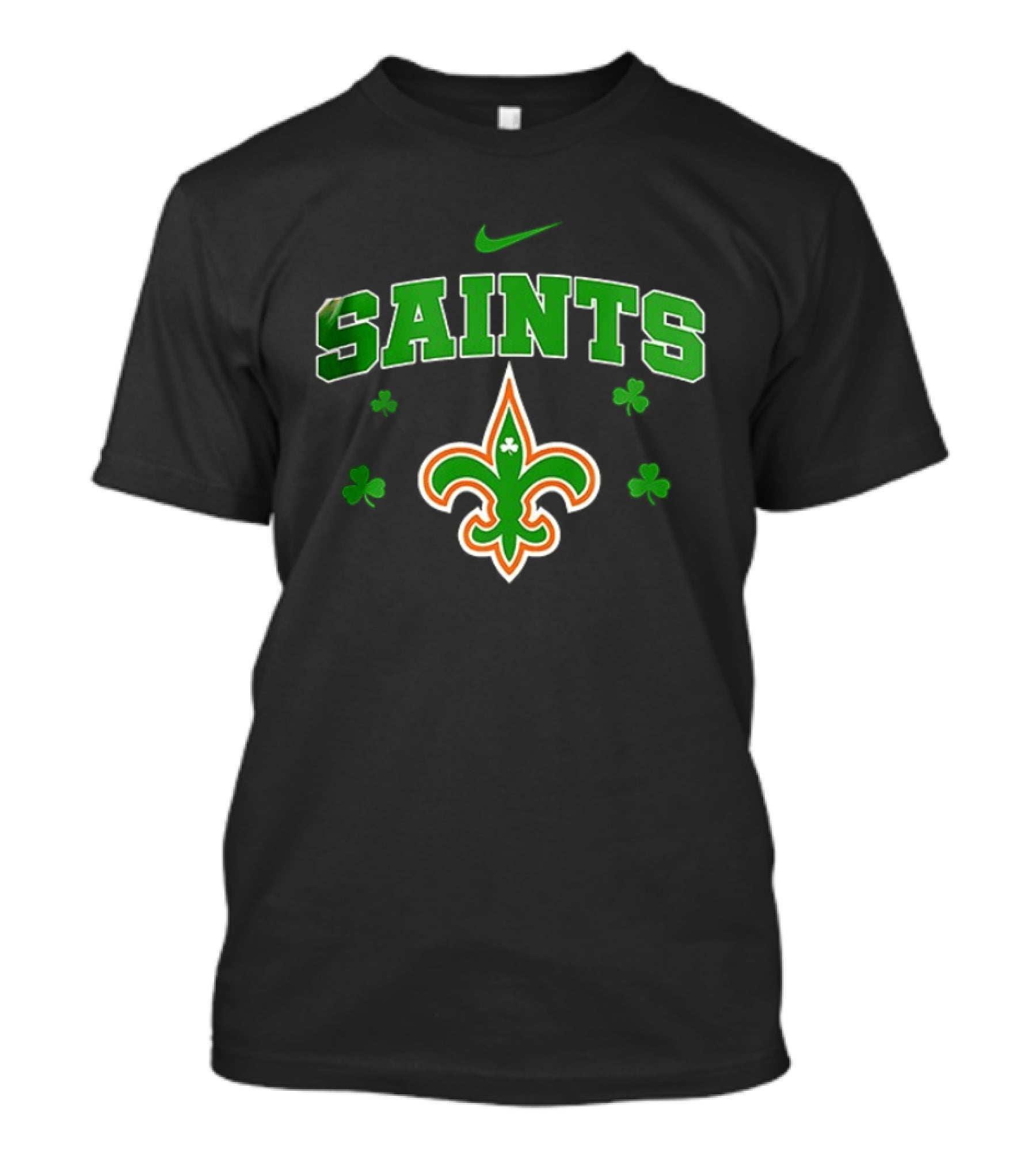 New Orleans Saints Irish Woman Soul Of A Witch Nike Green Shamrock Fleur De Lis T-Shirt