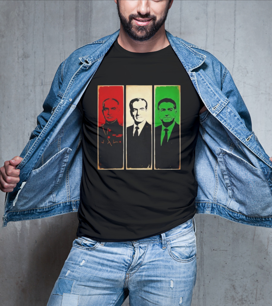 Pahlavi Kings Of Iran Reza Mohammad Reza Iran Flag T-Shirt