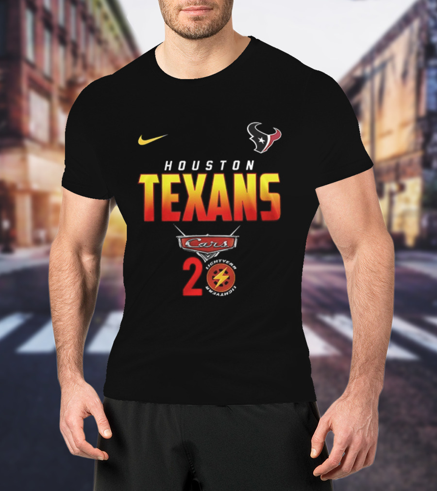 Houston Texans Cars 20 Nike Anniversary Lightning Bolt T-Shirt