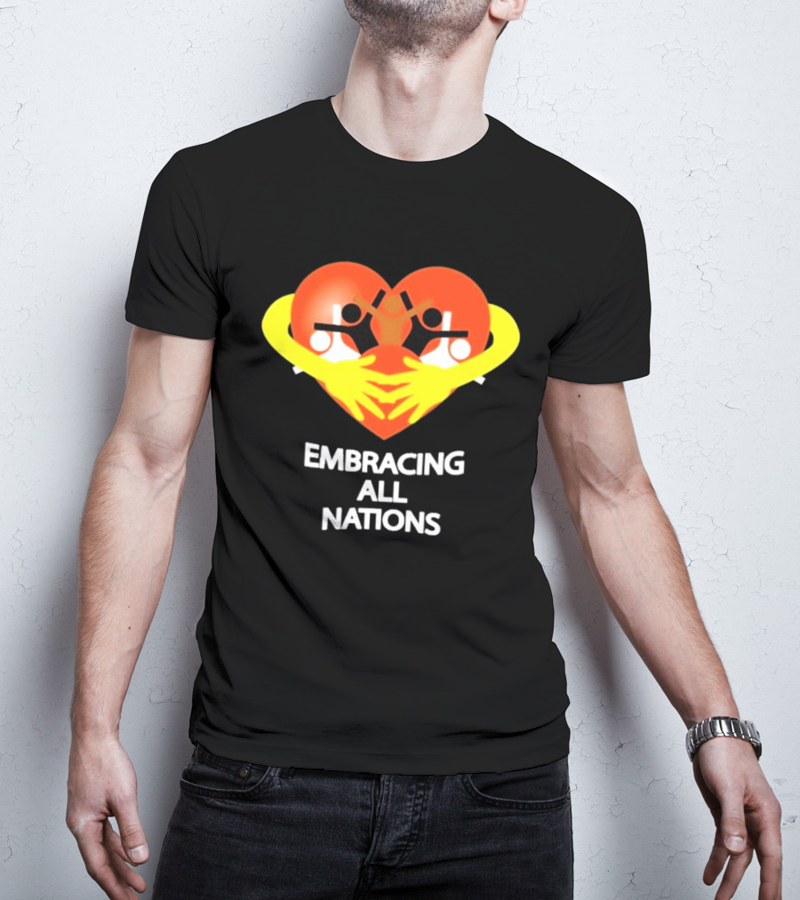 Embracing All Nations Heart With Unity And Yellow Arms T-Shirt