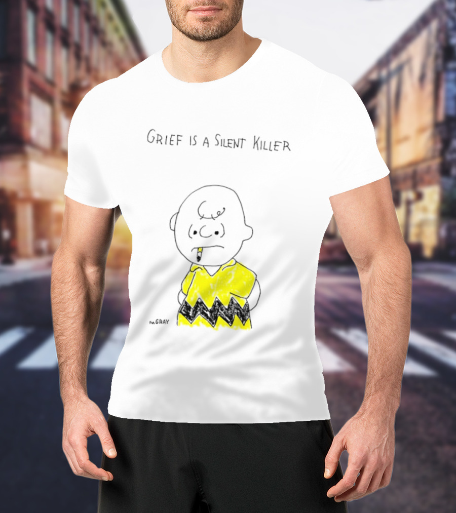 Charlie Brown Grief Is A Silent Killer Peanuts Humor Comic Strip T-Shirt