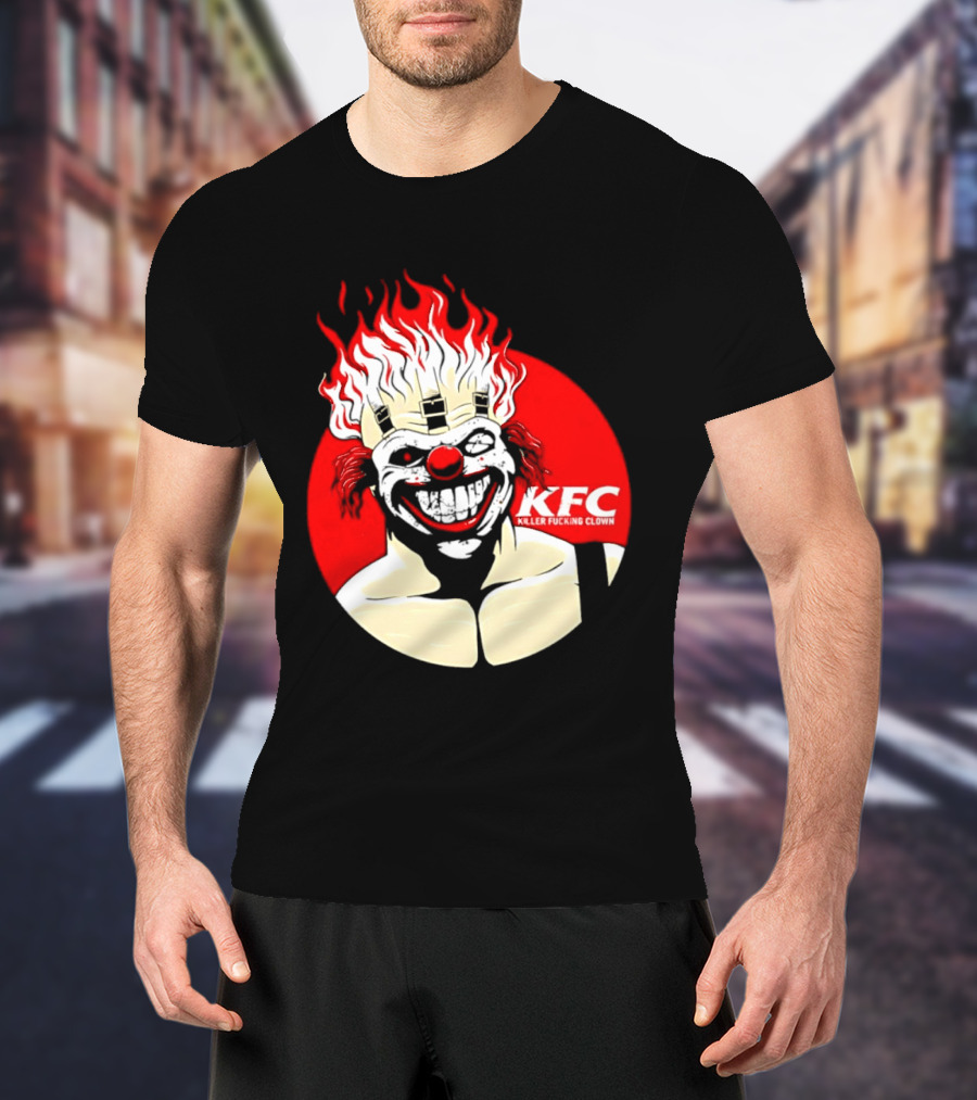 KFC Killer Clown Flaming Hair Grinning Face T-Shirt