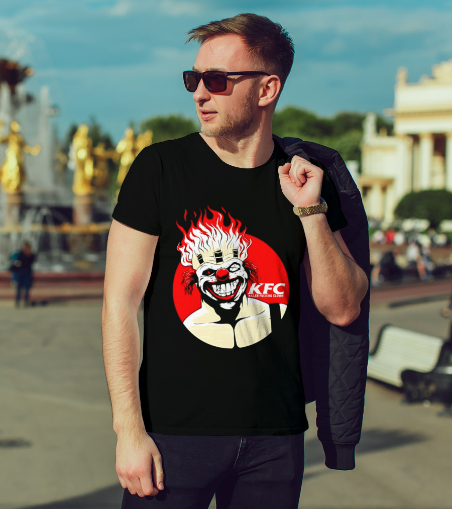 KFC Killer Clown Flaming Hair Grinning Face T-Shirt