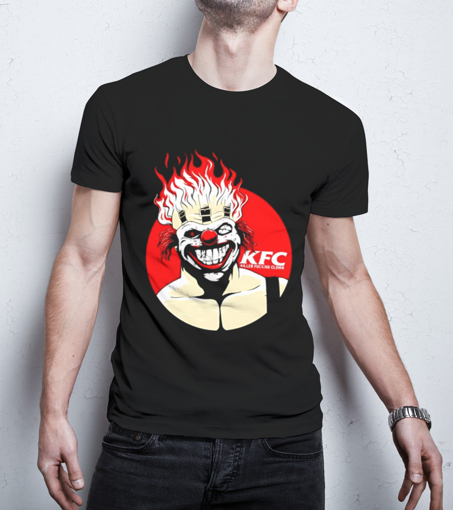 KFC Killer Clown Flaming Hair Grinning Face T-Shirt