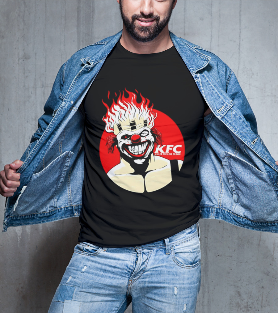 KFC Killer Clown Flaming Hair Grinning Face T-Shirt