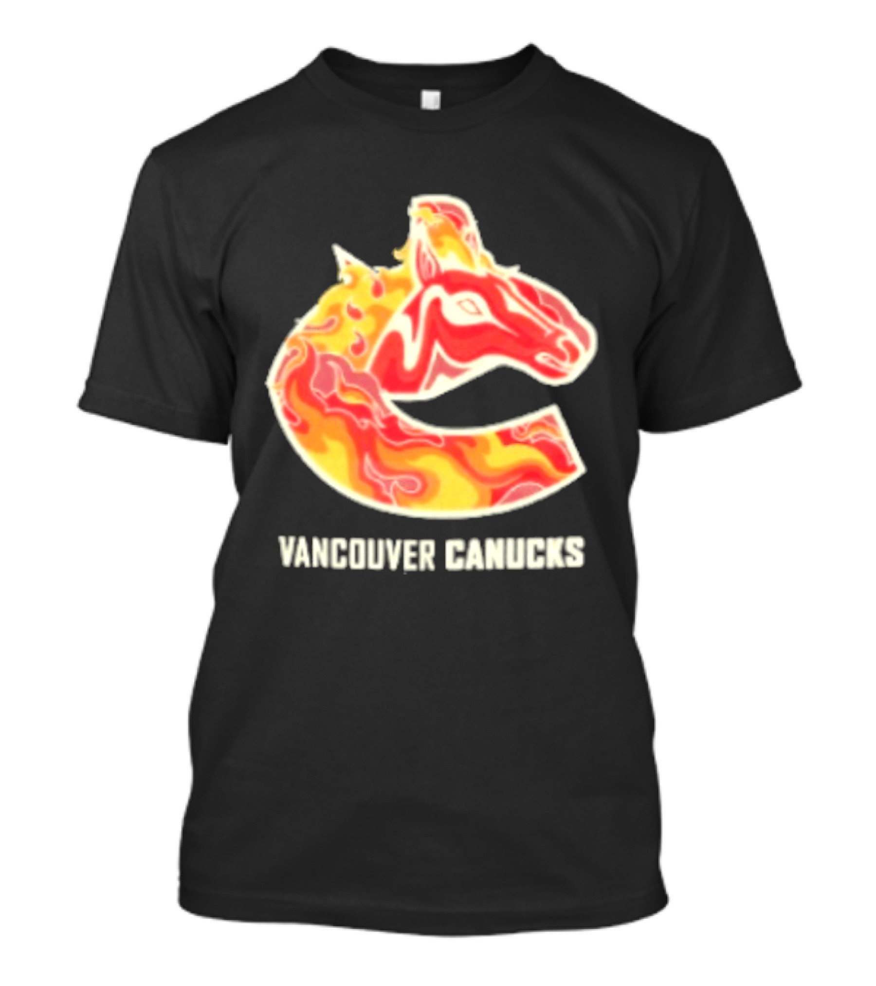 Vancouver Canucks Lunar New Year 2026 Horse Flaming T-Shirt