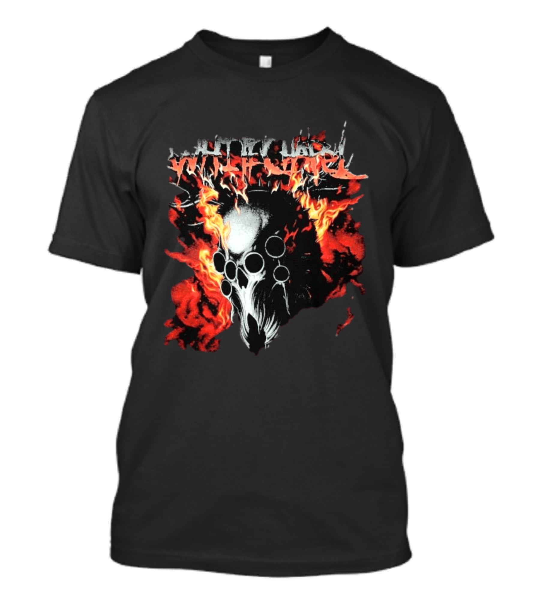 Whitechapel Inferno Skull Flames Grunge T-Shirt