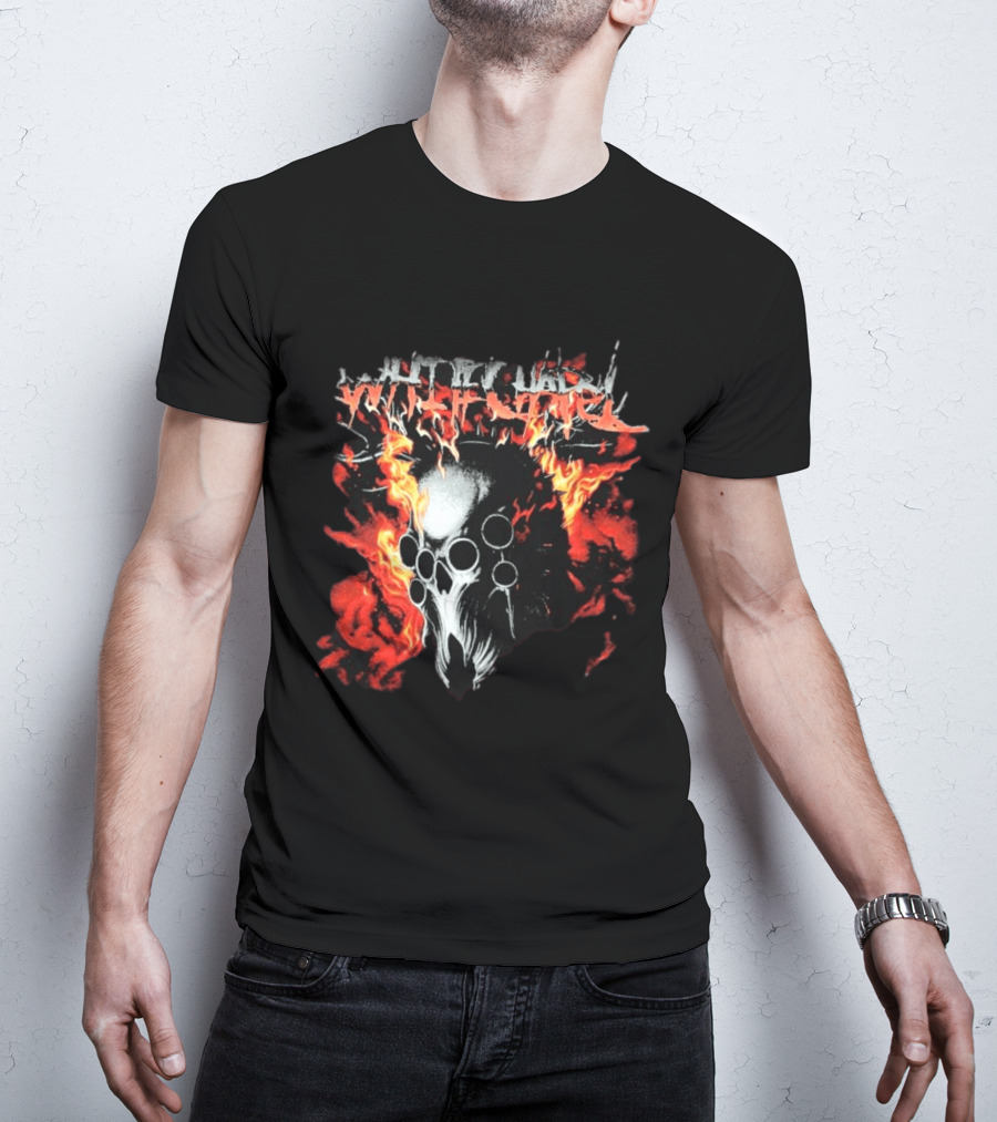 Whitechapel Inferno Skull Flames Grunge T-Shirt