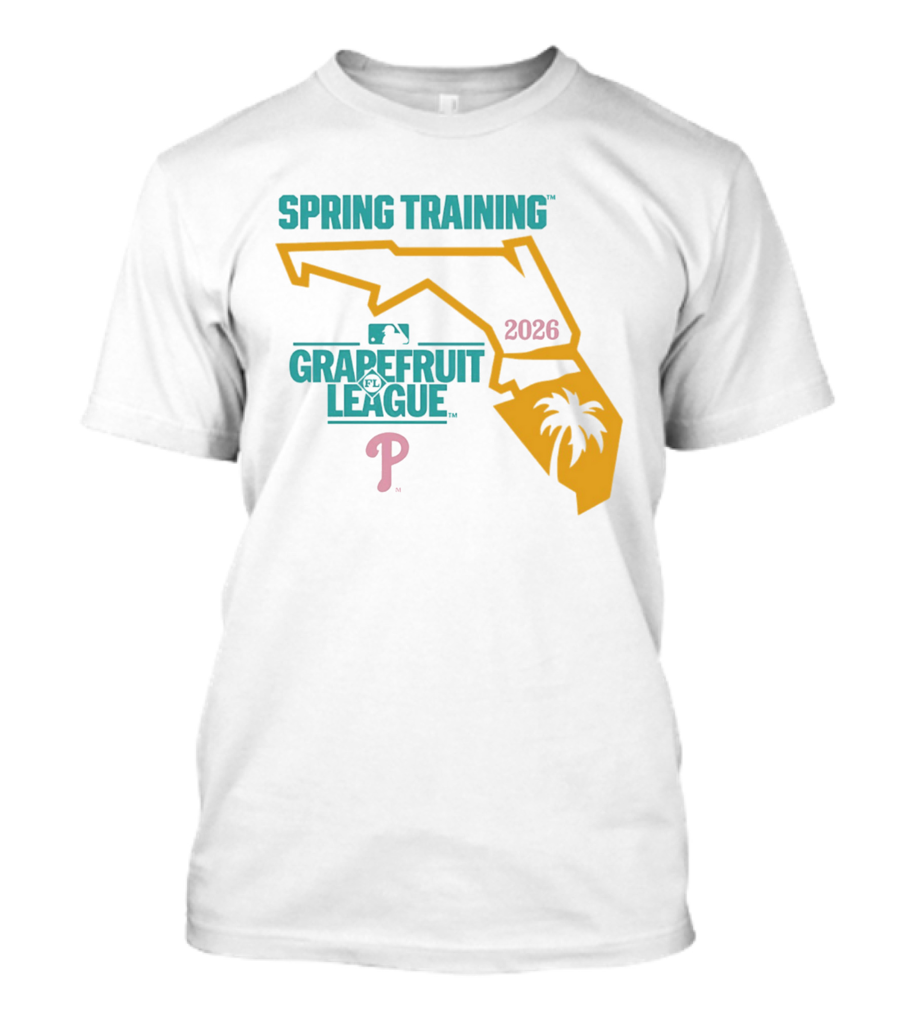 Philadelphia Phillies Grapefruit League Spring Training 2026 Florida Map Palm Tree MLB T-Shirt