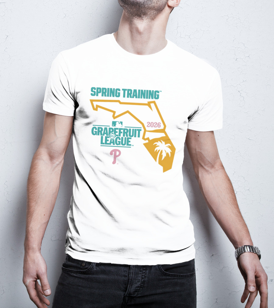 Philadelphia Phillies Grapefruit League Spring Training 2026 Florida Map Palm Tree MLB T-Shirt