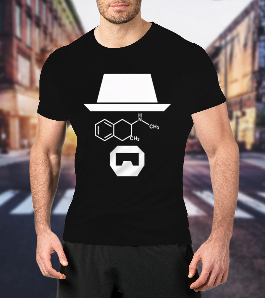 Heisenberg Hat And Methamphetamine Molecule Chemistry Breaking Bad T-Shirt