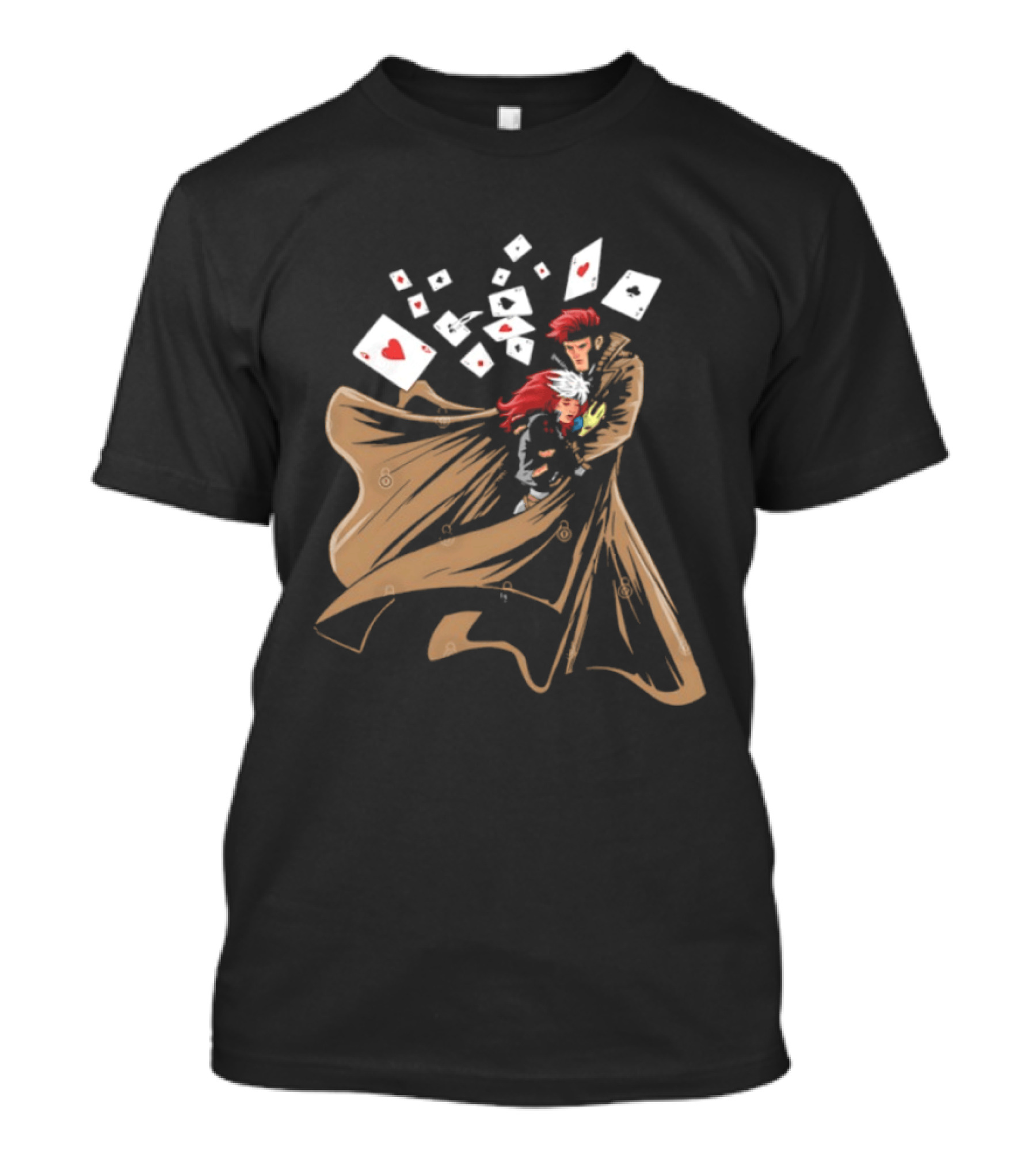 Mutant Love Rogue And Gambit Playing Cards Embrace T-Shirt