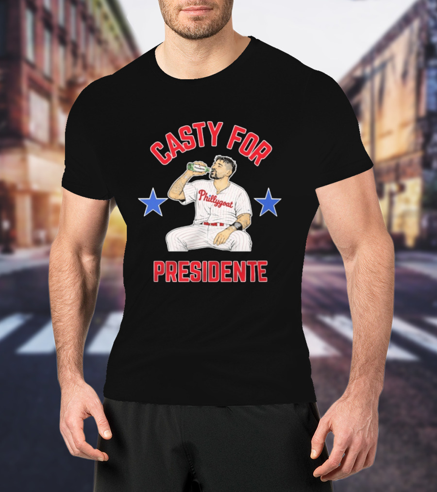 Nick Castellanos Phillygoat Casty For Presidente Philadelphia Phillies Fans T-Shirt