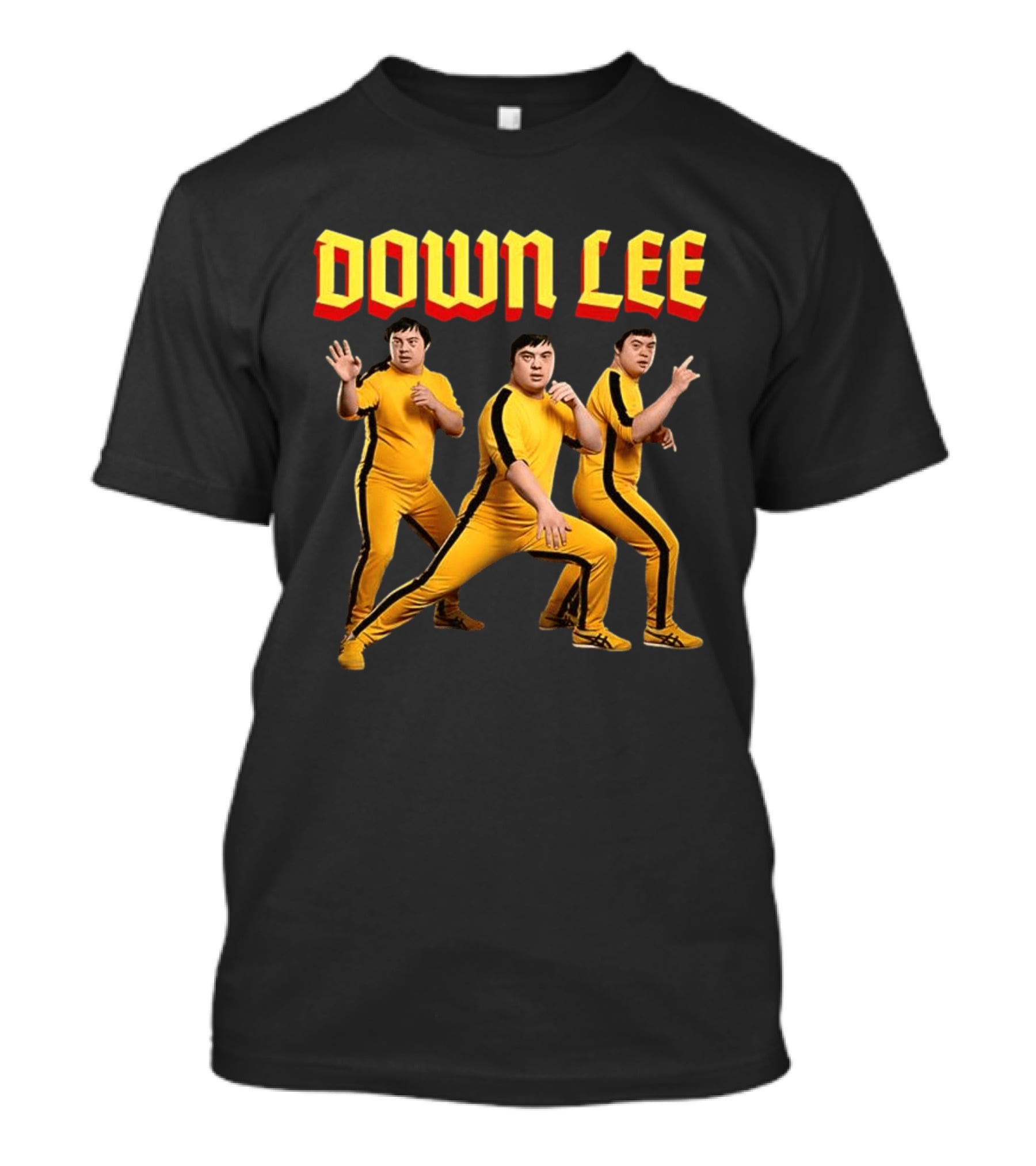 Down Lee Meme Yellow Jumpsuit Trio Martial Arts T-Shirt