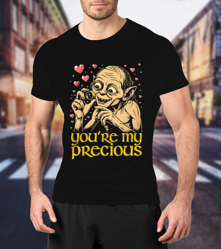 Gollum Holding Ring You're My Precious Hearts T-Shirt