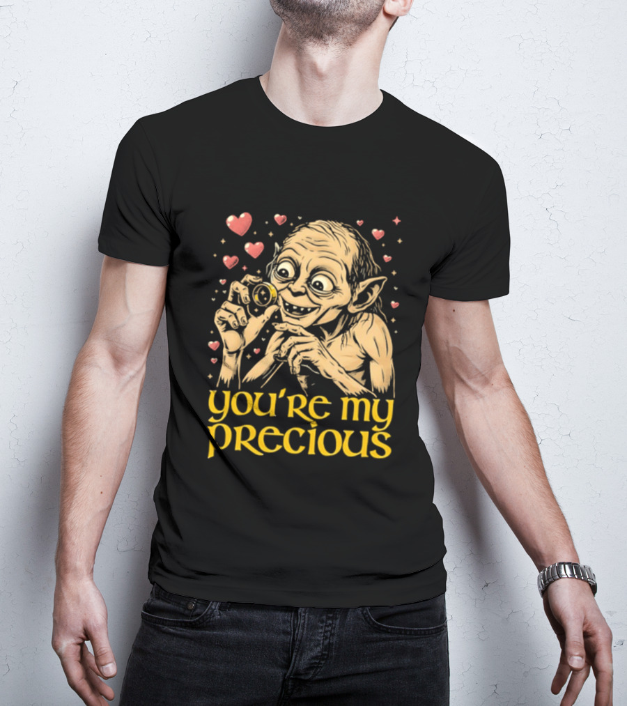 Gollum Holding Ring You're My Precious Hearts T-Shirt