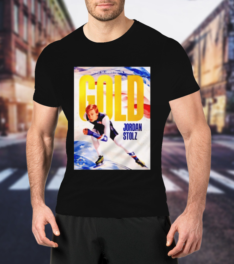 Speed Skating Men's 1000m Gold Jordan Stolz Milan Cortina 2026 T-Shirt