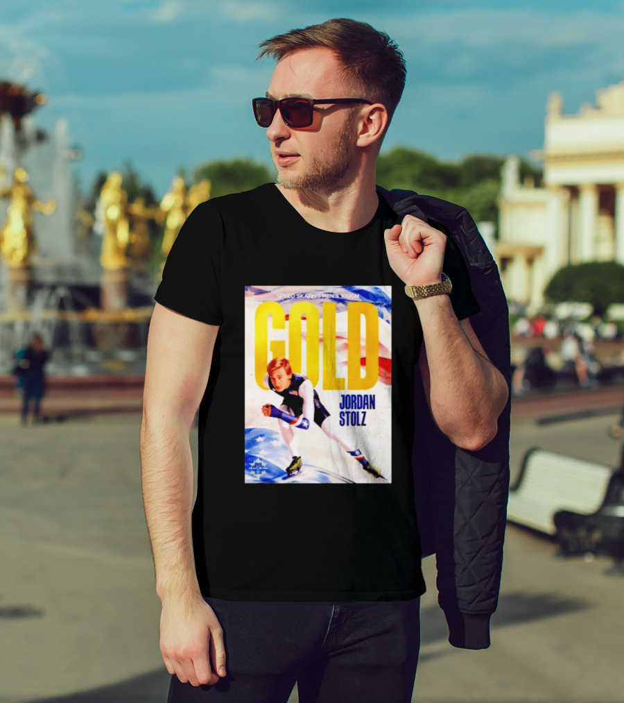 Speed Skating Men's 1000m Gold Jordan Stolz Milan Cortina 2026 T-Shirt