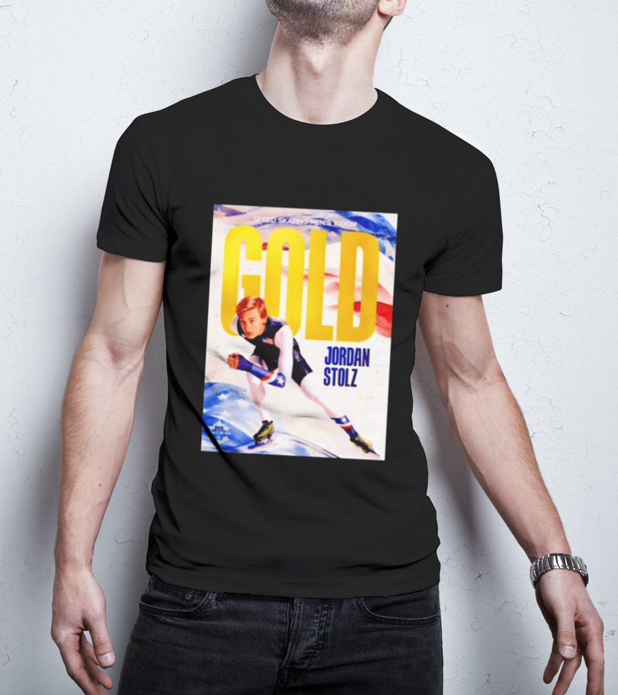 Speed Skating Men's 1000m Gold Jordan Stolz Milan Cortina 2026 T-Shirt