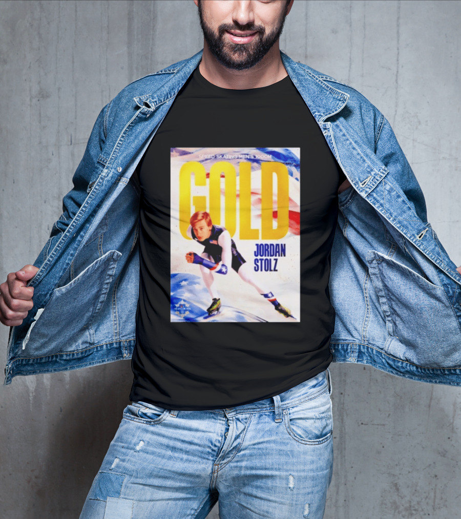 Speed Skating Men's 1000m Gold Jordan Stolz Milan Cortina 2026 T-Shirt