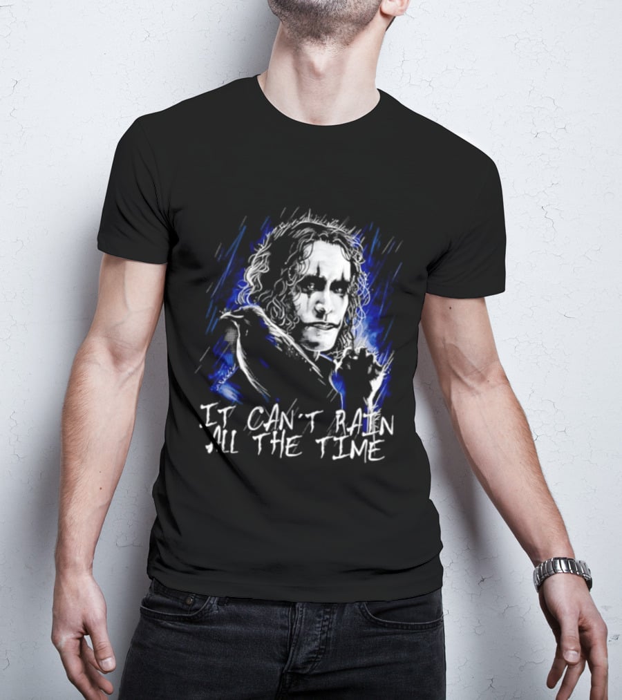The Crow It Can't Rain All The Time Eric Draven Grunge Painting T-Shirt