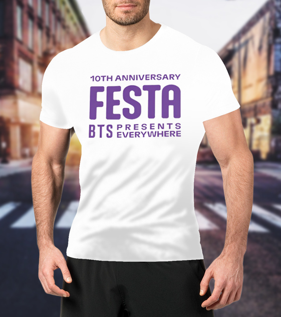 10th Anniversary BTS Festa Presents Everywhere T-Shirt