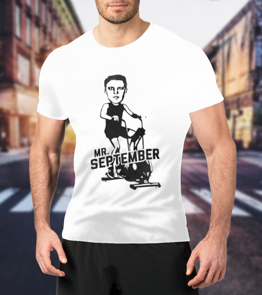 Mr September Stationary Bike Sketch T-Shirt