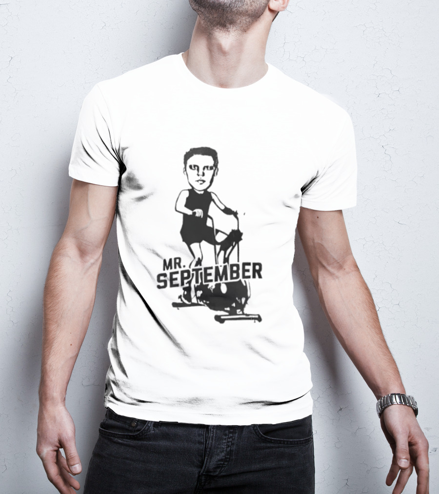 Mr September Stationary Bike Sketch T-Shirt