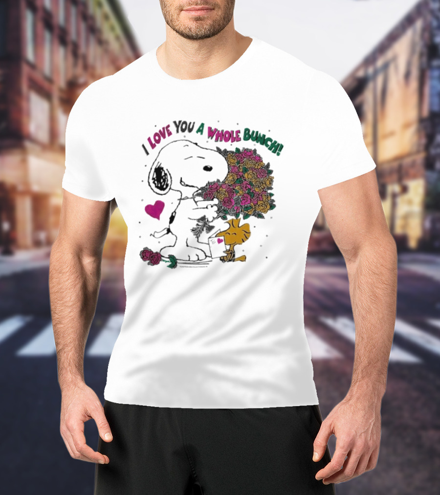 Snoopy I Love You A Whole Bunch Bouquet For Woodstock T-Shirt
