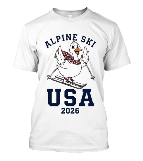 Alpine Ski USA 2026 Goose Skier T-Shirt