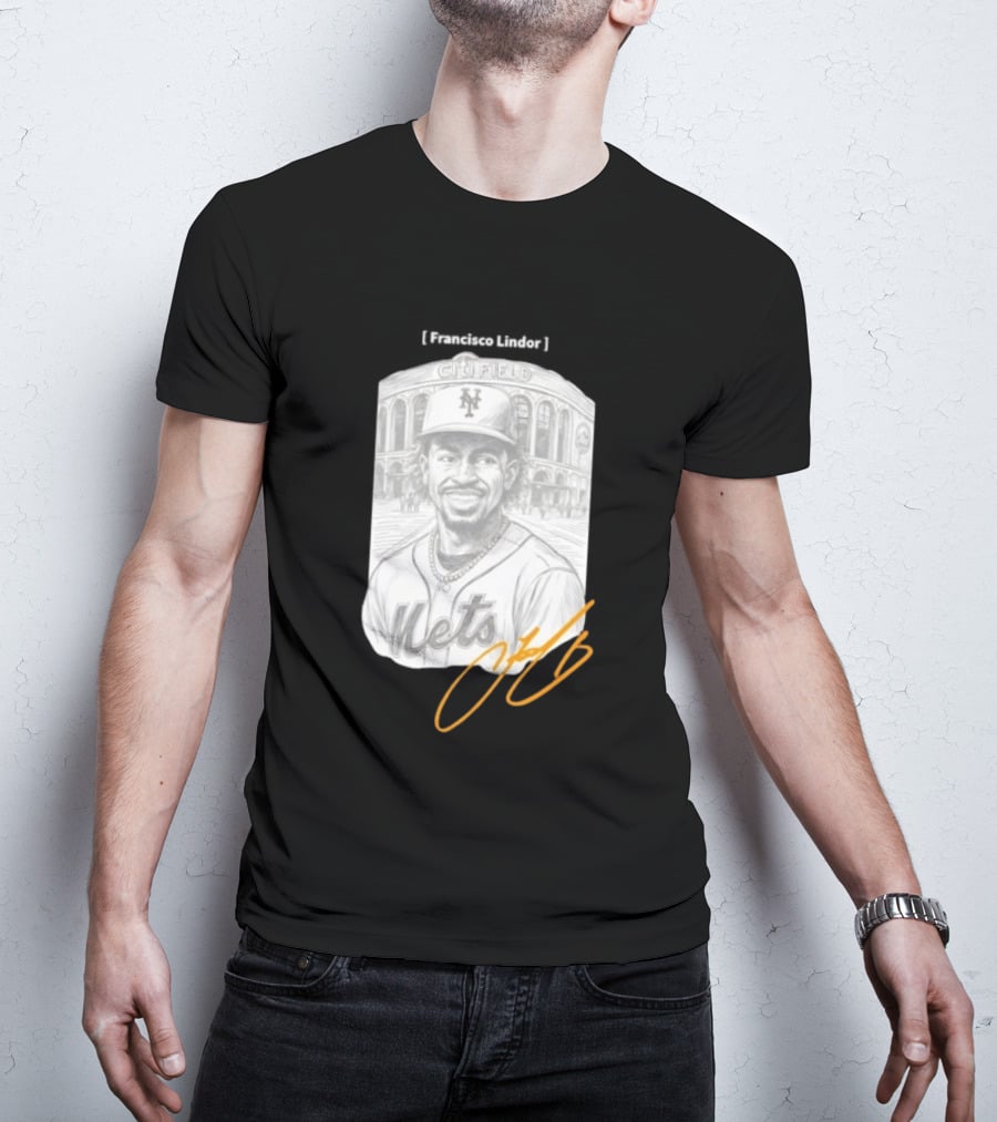 Francisco Lindor New York Mets Citi Field Signature T-Shirt