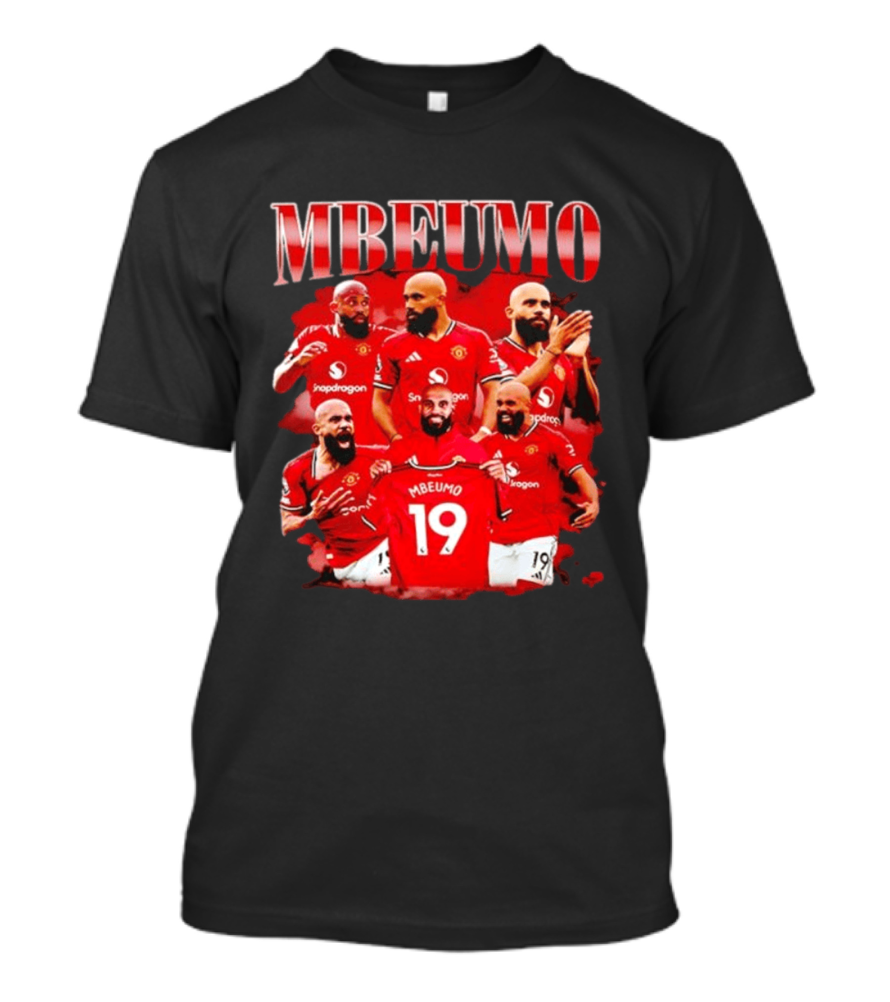 Bryan Mbeumo Manchester United Collage Snapdragon Number 19 T-Shirt