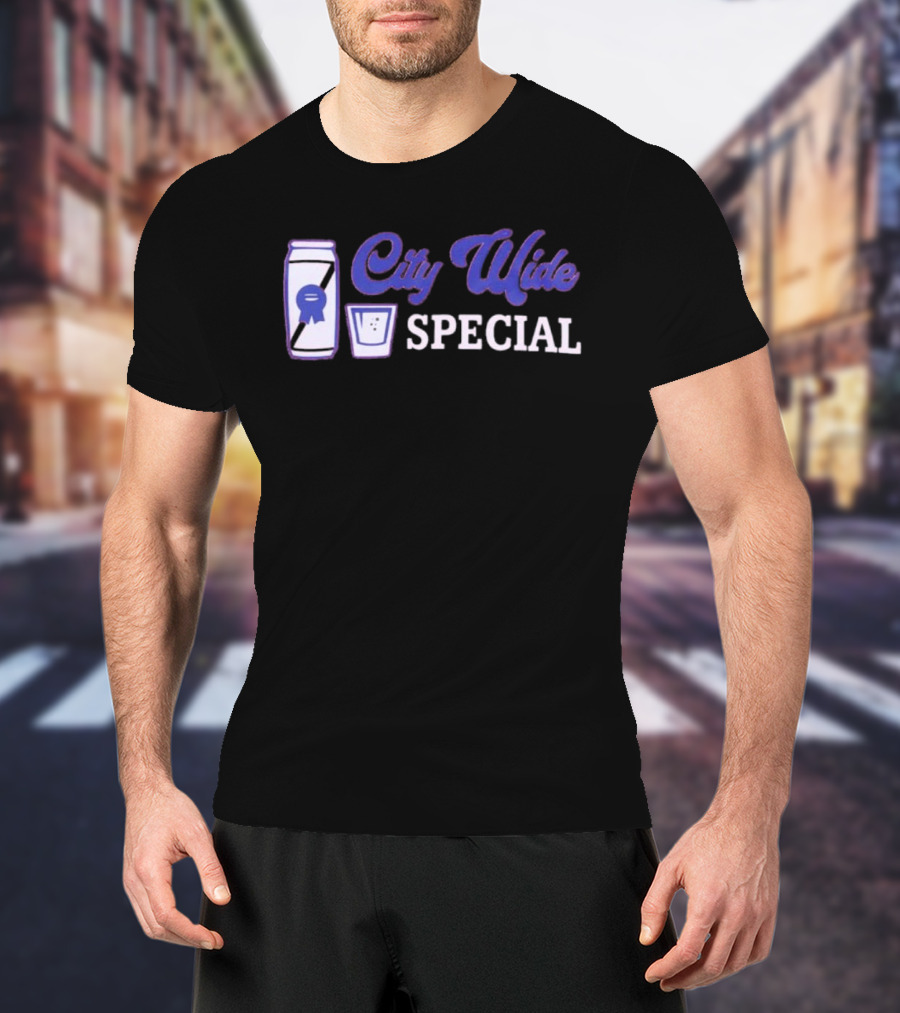 City Wide Special Philadelphia Phillies Beer Can And Shot T-Shirt