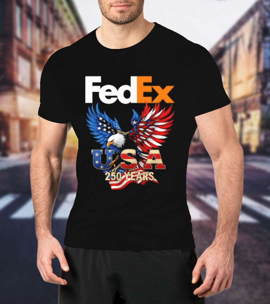 FedEx Eagle 250 Years USA Flag Patriotic Celebration T-Shirt