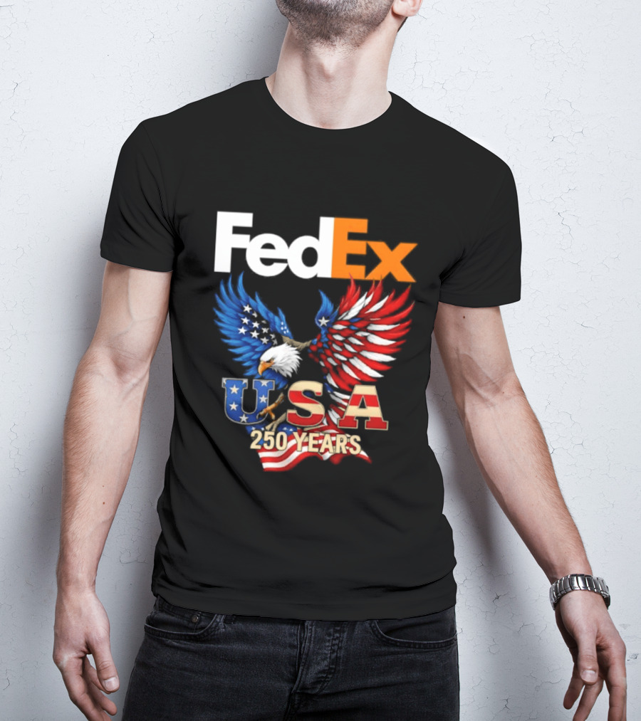 FedEx Eagle 250 Years USA Flag Patriotic Celebration T-Shirt