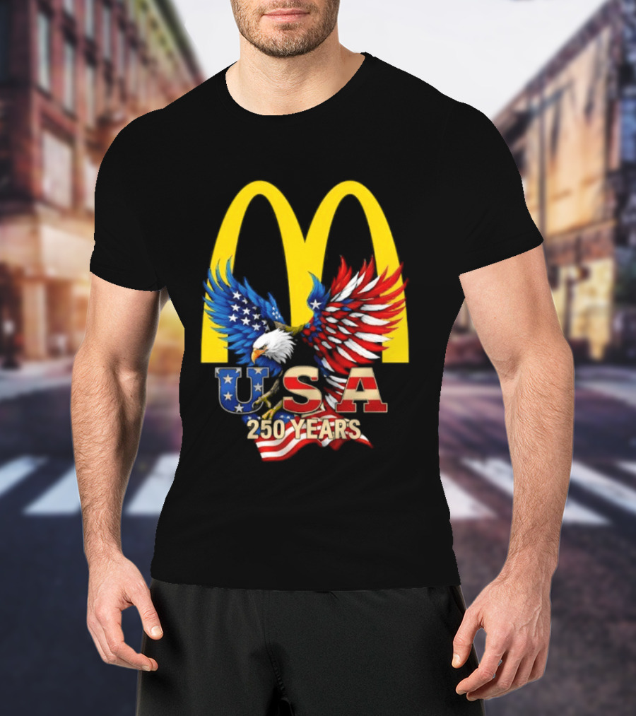 Eagle USA 250 Years McDonald's Flag Celebration T-Shirt