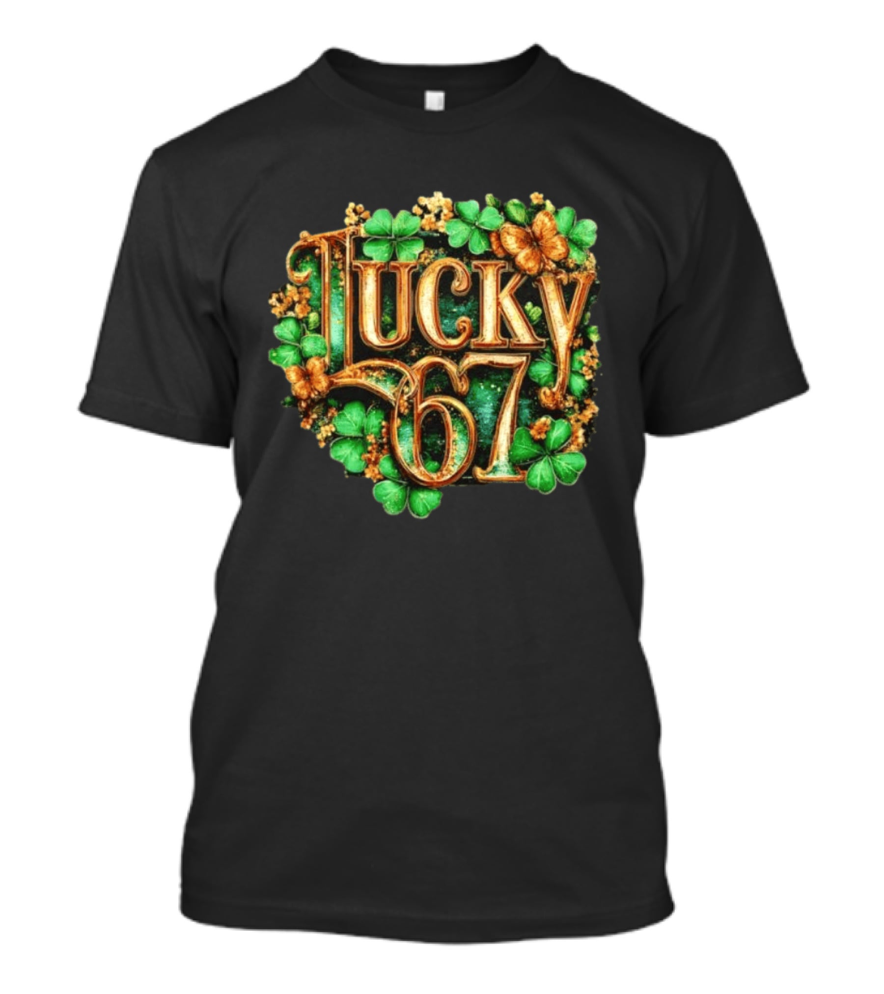 Lucky 67 St Patrick's Day Clover Butterfly 6 7 Meme T-Shirt
