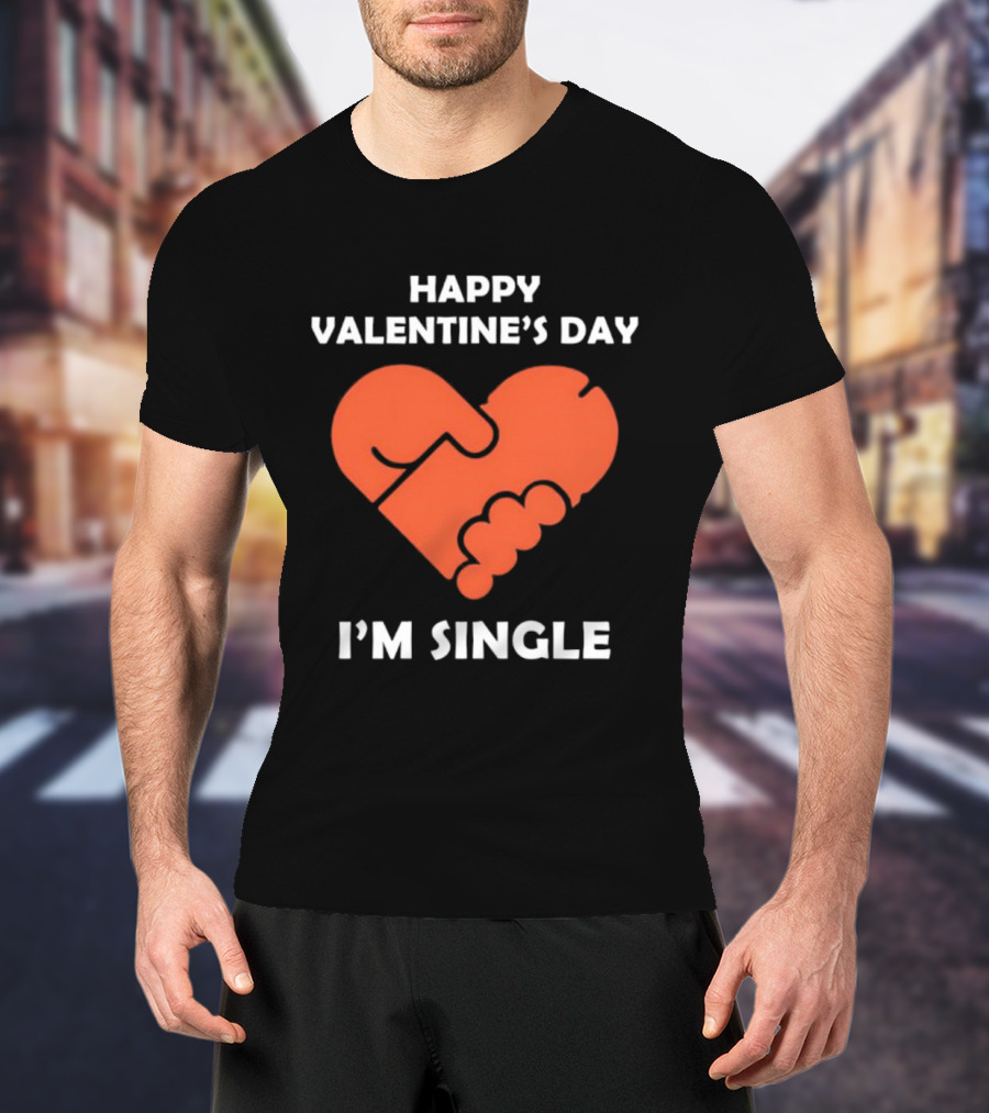 Happy Valentine's Day I'm Single Heart Puzzle T-Shirt