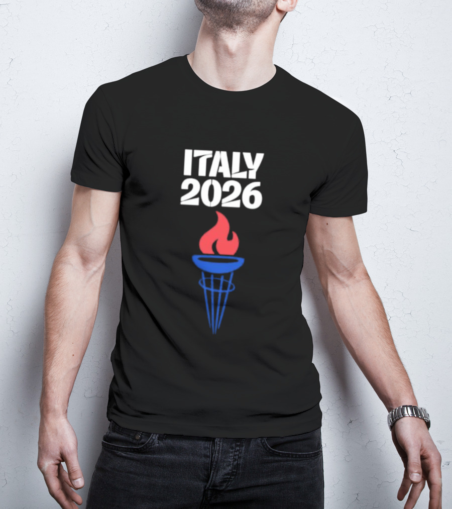 Italy 2026 Olympic Torch Fire T-Shirt