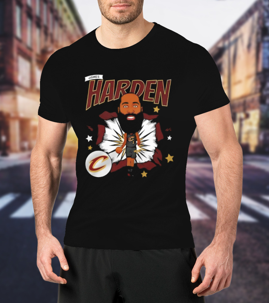 Harden Cleveland Cavaliers Basketball Player Caricature T-Shirt