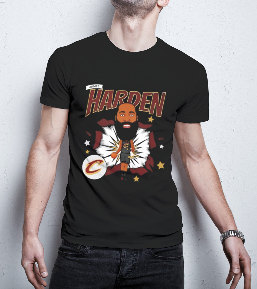 Harden Cleveland Cavaliers Basketball Player Caricature T-Shirt