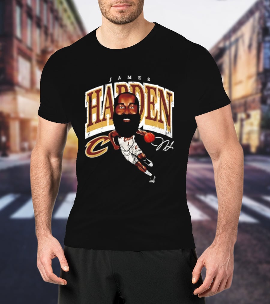 James Harden Cleveland Cavaliers Cartoon Basketball Player CA QS T-Shirt