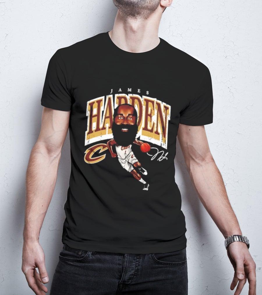 James Harden Cleveland Cavaliers Cartoon Basketball Player CA QS T-Shirt