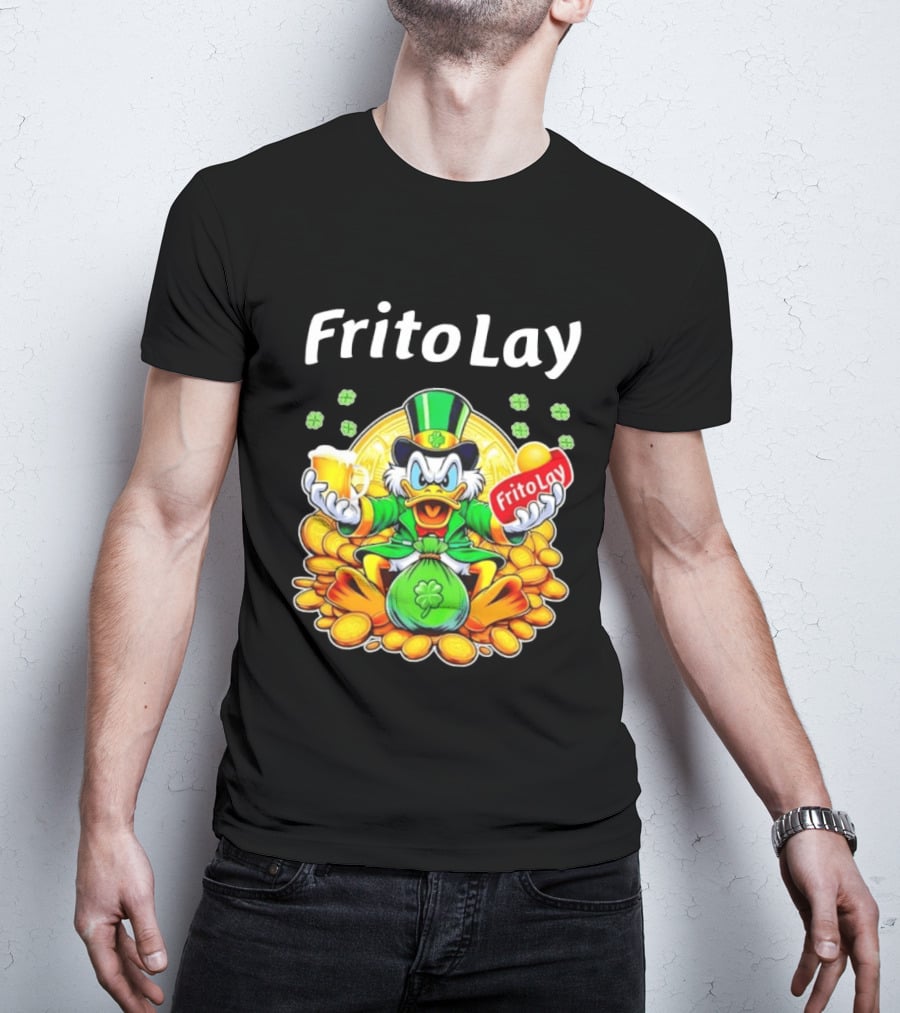 Frito Lay Scrooge McDuck St Patrick's Day Luck Coins Clover Beer T-Shirt