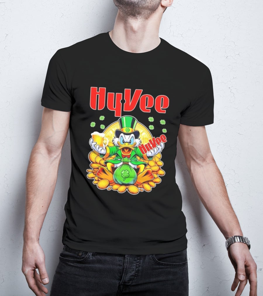 HyVee Scrooge McDuck St Patrick's Day Celebration With Gold Coins And Clover T-Shirt