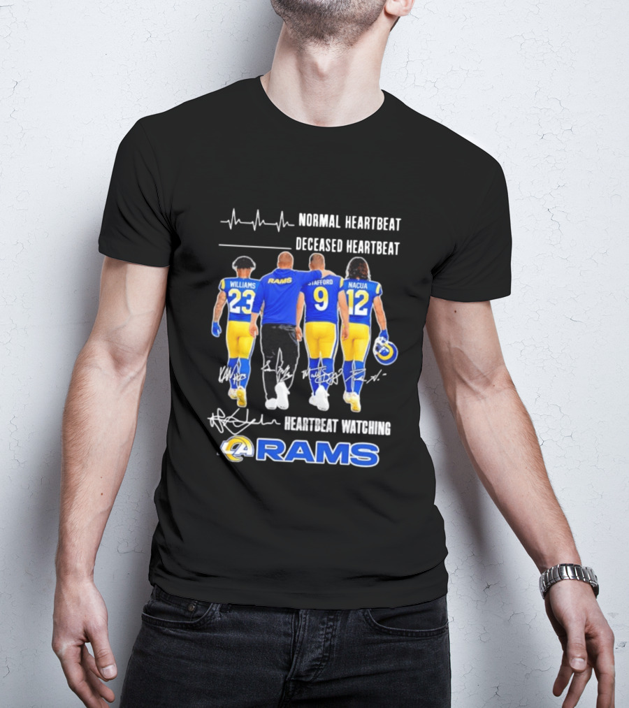 Williams Rams Stafford Nacua Heartbeat Ing Los Angeles T-Shirt