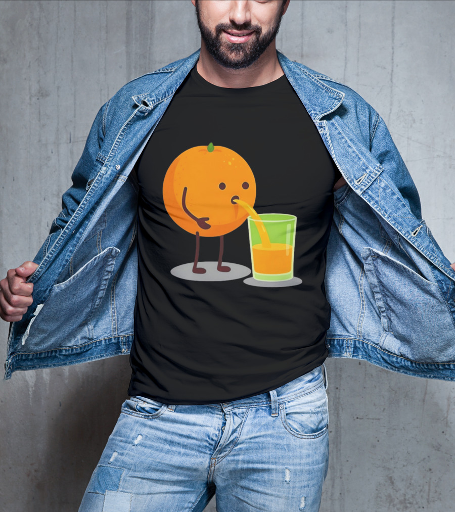 Orange Juice Squeezed Fun Cartoon T-Shirt