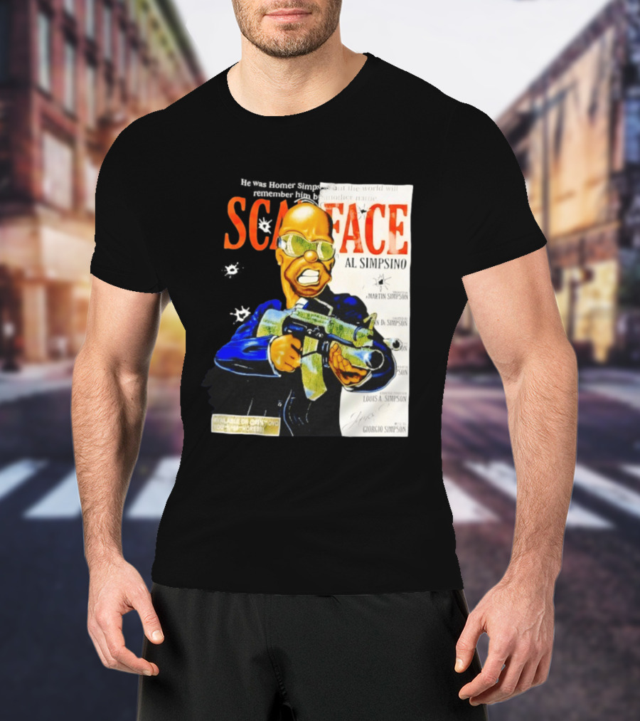 Scarface Al Simpsino Parody Available On DVD Reference T-Shirt